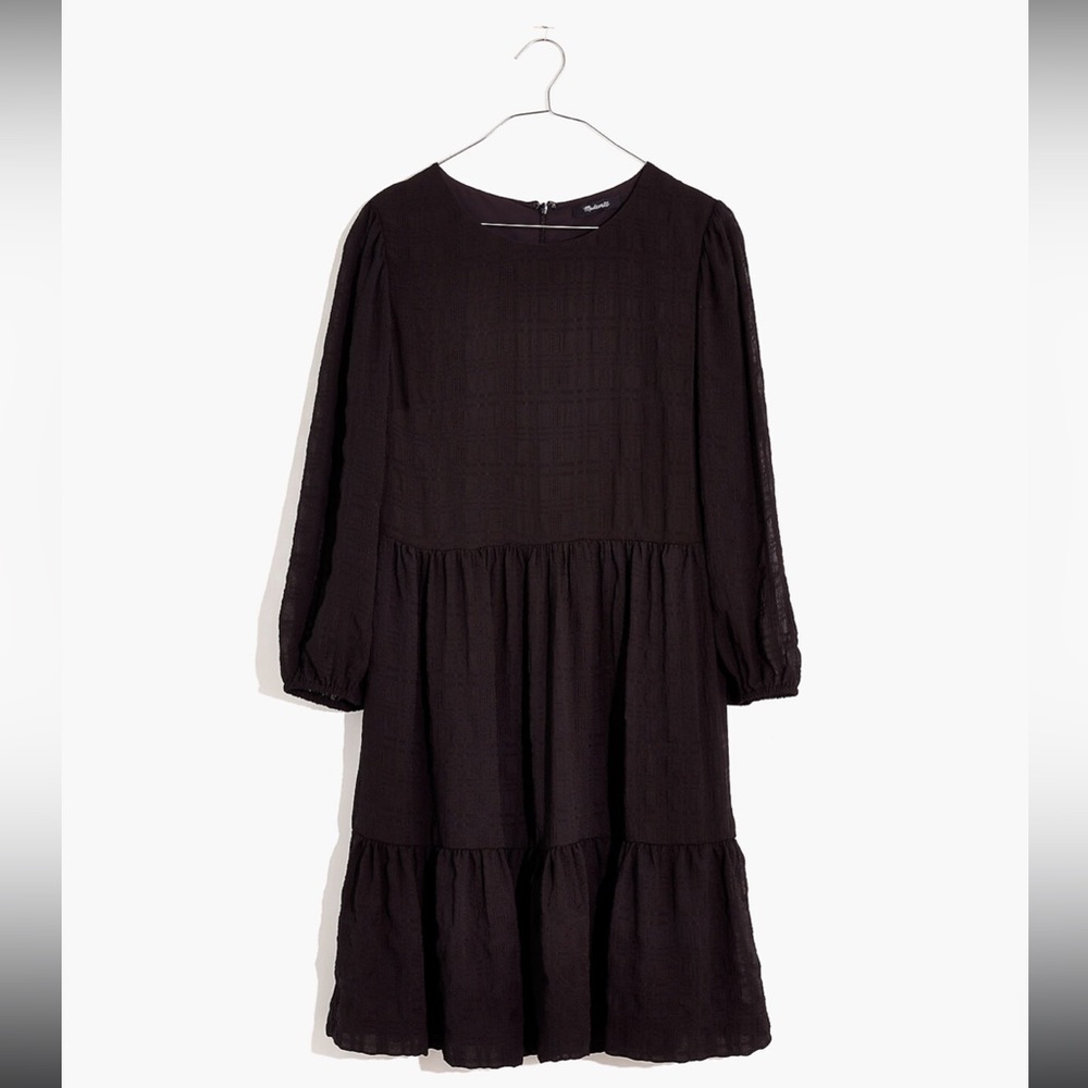 Women’s Puff-Sleeve Ruffle-Hem Mini Dress